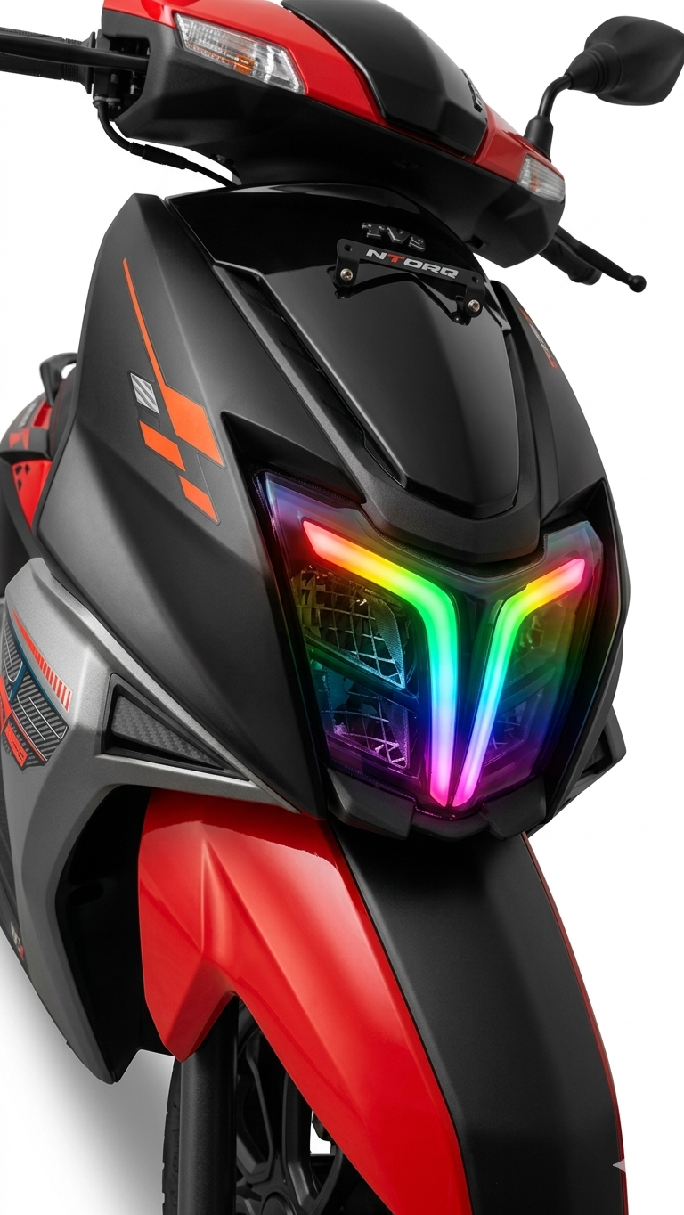 Customz Paradise® TVS Ntorq 125 Smart RGB Mobile App Control DRL - 142+ Modes - Plug & Play