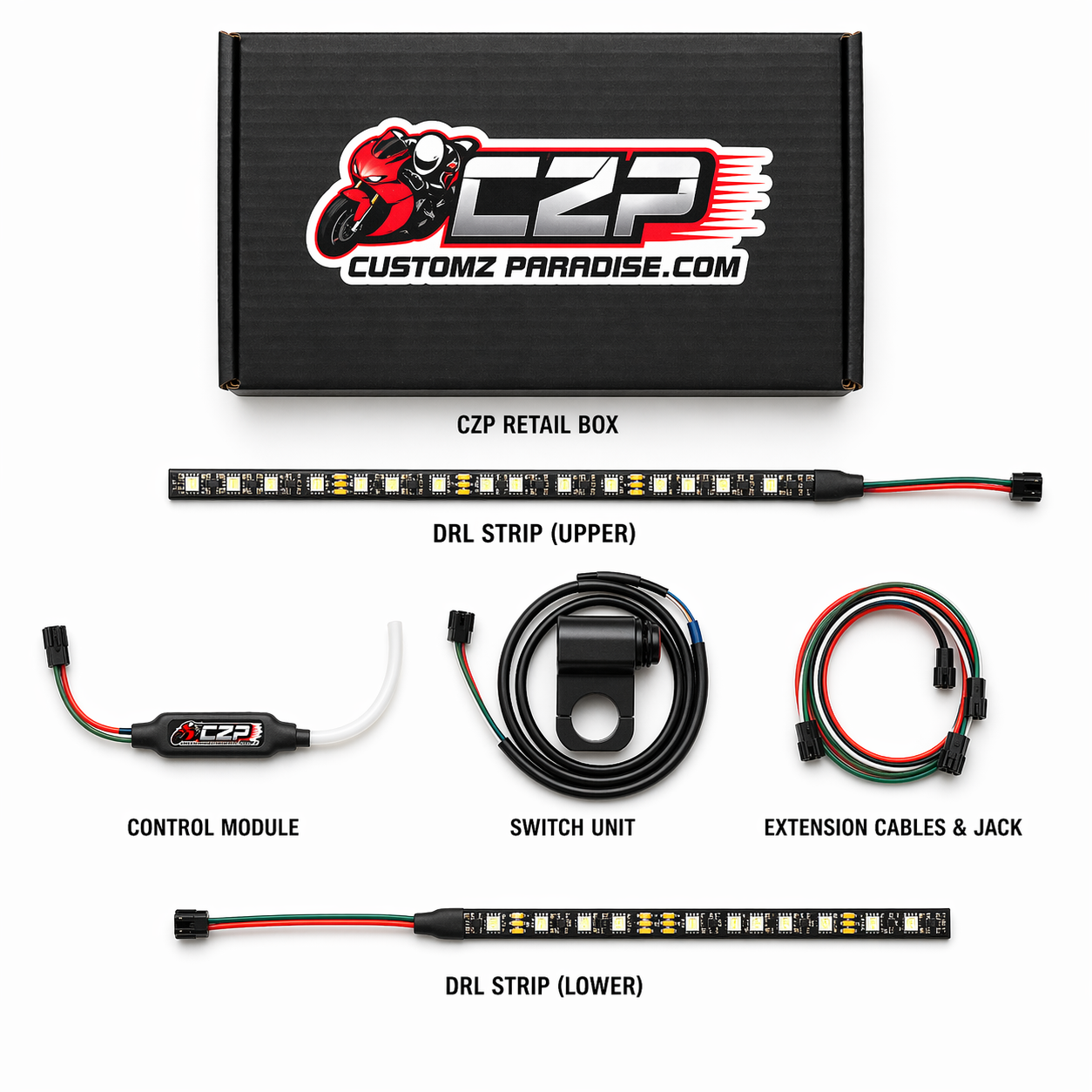 Customz Paradise® TVS Raider 125 Smart RGB Mobile App Control DRL - 142+ Modes - Plug & Play