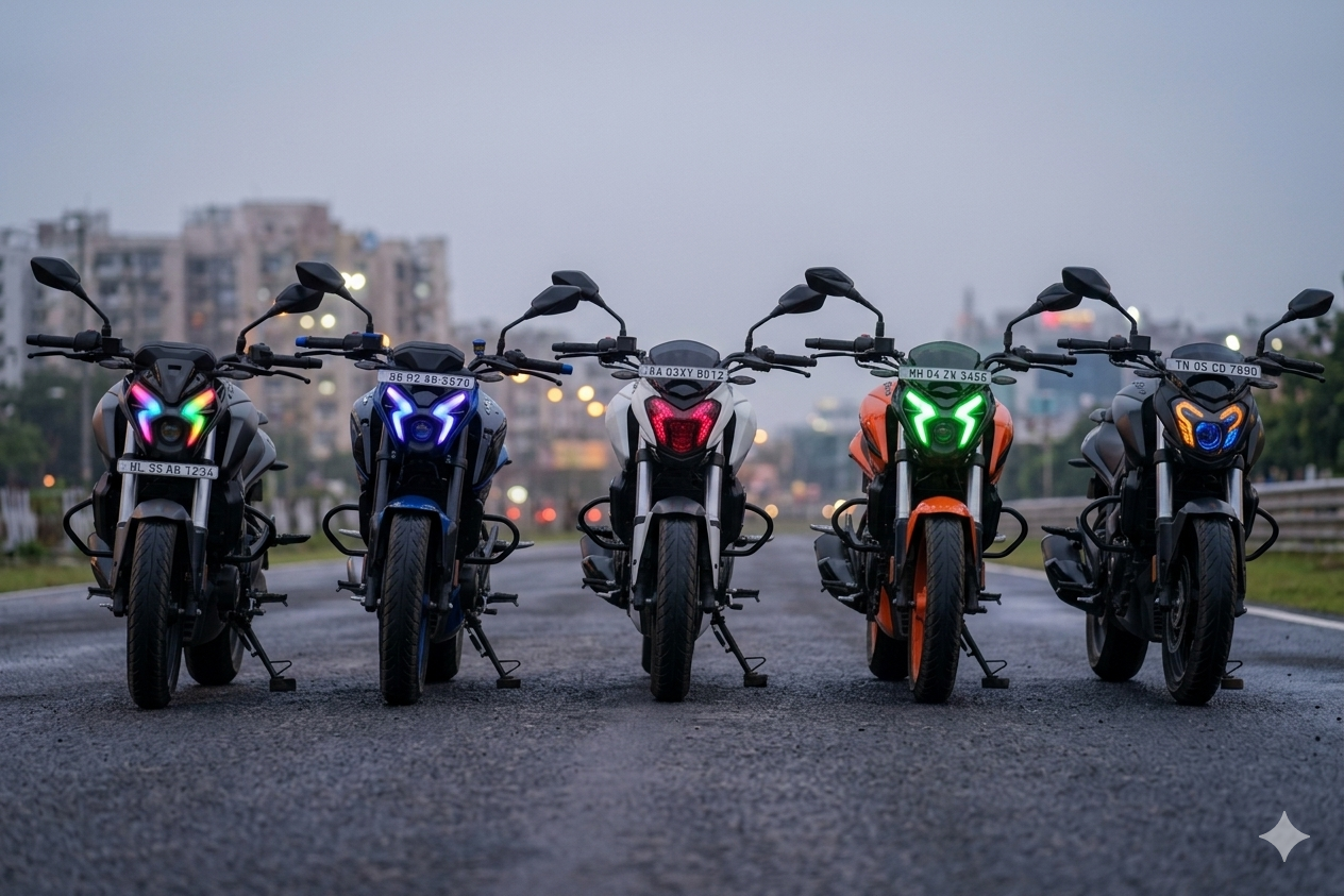 Customz Paradise® Bajaj Pulsar NS400Z Smart RGB Mobile App Control DRL - 142+ Modes - Plug & Play